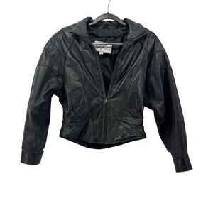 Leather By Wilsons Small Womens Motorcycle Jacket Pockets